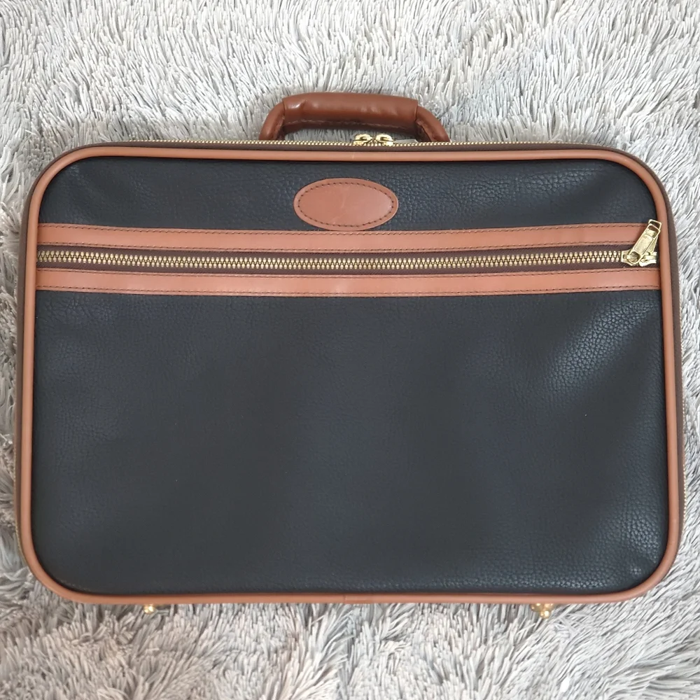 Solight Rare Vintage Leather Business Bag Handheld Black and Brown Made in USA